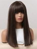zaful Brown Highlight Full Bang Silky Straight Synthetic Wig