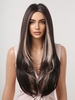 zaful Brown Highlight Golden Long Straight Synthetic Wig