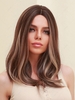 zaful Brown Highlight Mid-length Natural Straight Synthetic Wig