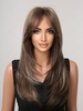 zaful Brown Highlight White Color Layered Natural Straight Synthetic Wig