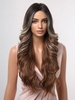 zaful Brown Highlight White Long Wavy Synthetic Wig