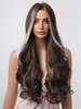 zaful Brown Highlight White Long Wavy Synthetic Wig