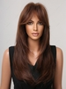 zaful Brown Middle Part Bangs Layered Natural Straight Synthetic Wig