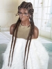 zaful Brown Mixed Black Long Lace Front Braid Hair Synthetic Wig