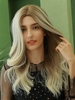 zaful Brown Mixed Blonde Fluffy Wavy Party Synthetic Wig