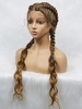 zaful Brown Mixed Color Cornrow Long Wave Synthetic Wig with Bunches