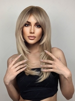 zaful Brown Mixed Color Layered Natural Straight Synthetic Wig