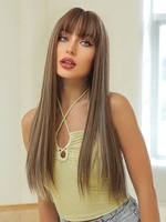 zaful Brown Mixed Color Long Silky Straight Synthetic Wig