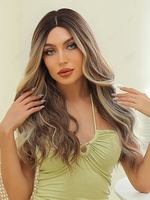 zaful Brown Mixed Color Long Wavy Synthetic Wig