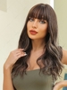 zaful Brown Mixed Color See-through Bangs Long Wavy Synthetic Wig