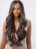 zaful Brown Mixed Golden Color Long Wavy Synthetic Wig