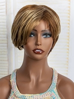 zaful Brown Mixed Golden Short Side Bangs Synthetic Wig