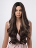 zaful Brown Mixed Light Brown Long Wavy Synthetic Wig