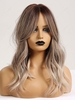 zaful Brown Mixed Platinum Color Middle Part Bangs Long Wavy Synthetic Wig