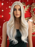 zaful Brown Mixed Platinum Long Wavy Synthetic Daily Wig