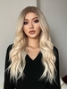 zaful Brown Ombre Golden Long Body Wave Synthetic Wigs