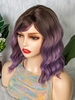zaful Brown Ombre Purple Shoulder-length Wavy Side Part Synthetic Cosplay Wig