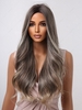 zaful Brown Platinum Mixed Color Long Fluffy Wavy Synthetic Wig