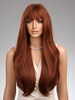 zaful Brownish Red See-through Bangs Long Natural Straight Synthetic Wig