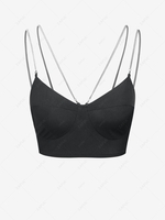 ZAFUL Bustier Cropped Chain Straps Cami Top S Black