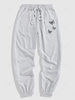 ZAFUL Butterflies Print Heathered Sweatpants L Light gray