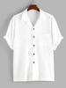 ZAFUL Button Fly Front Pocket Design Shirt Xl White