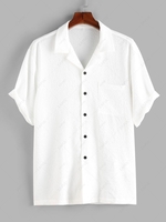 ZAFUL Button Fly Front Pocket Design Shirt Xl White