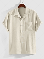 ZAFUL Button Fly Front Pocket Design Shirt Xxl Light coffee