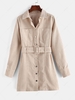 ZAFUL Button Up Belted Corduroy Long Jacket Xl Light coffee