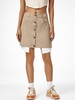 ZAFUL Button Up Contrast Layered Mini Skirt L Light coffee