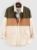 ZAFUL Button Up Double Pockets Contrast Shirt S
