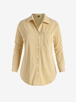 ZAFUL Button Up Front Pocket Corduroy Plus Size Shacket