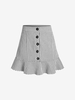 ZAFUL Button Up Gingham Ruffled Plus Size Mini Skirt