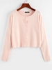 ZAFUL Button Up Plain Jersey Cardigan L Light pink