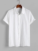 ZAFUL Button Up Solid Color Shirt Xl White