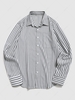 ZAFUL Button Up Stripe Printed Long Sleeve Pocket Shirt Xxl Gray