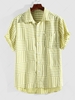 ZAFUL Button Up Striped Pattern High Low Shirt L Green