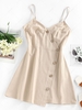 ZAFUL Buttons Surplice Asymmetric Dress Xl Light coffee