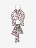 ZAFUL Chain Logomania Print Crossover Halter Top L Coffee