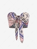 ZAFUL Chain Scarf Print Tie Bandeau Top S Light pink
