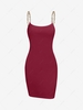 ZAFUL Chain Straps Mini Slinky Dress Xl Deep red