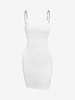 ZAFUL Chain Straps Mini Slinky Dress Xl White