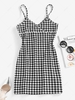 ZAFUL Checked Mini Bodycon Dress L Black