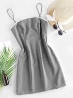 ZAFUL Checked Mini Cami Dress S Black