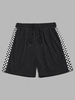 ZAFUL Checkerboard Print Drawstring Sweat Shorts Xxl Black