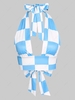 ZAFUL Checkerboard Print Halter Crop Tank Top M