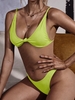 ZAFUL Cheeky Ribbed Knot Bikini Swimsuit L Green