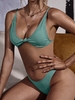 ZAFUL Cheeky Ribbed Knot Bikini Swimsuit L Sea green