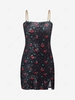 ZAFUL Cherry Lips Velvet Slit Chains Plus Size Dress