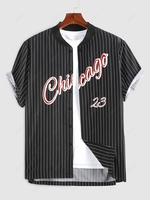 ZAFUL Chicago Graphic Short Sleeve Baseball Shirt Xxl